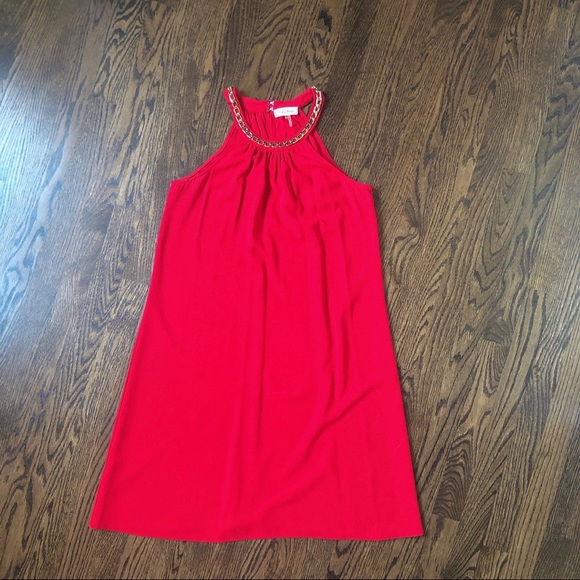 Calvin Klein Halter top Red Dress with gold chain - Picture 3 of 3